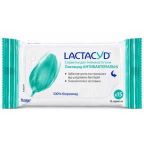 Антибактеріальні серветки для інтимної гігієни Lactacyd, 15 шт.
